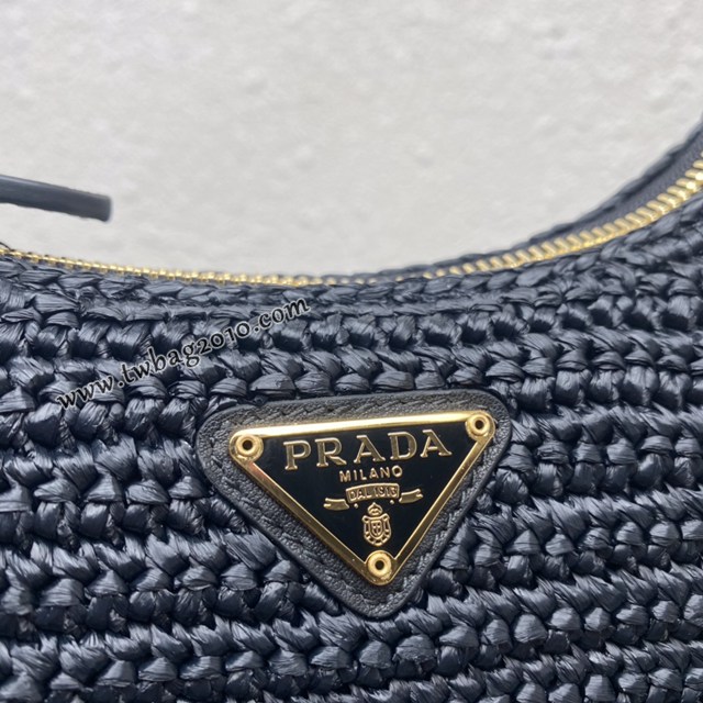Prada專櫃新款草編三合一女包 1BH204 普拉達純手工編織女款單肩斜挎包 csp1567